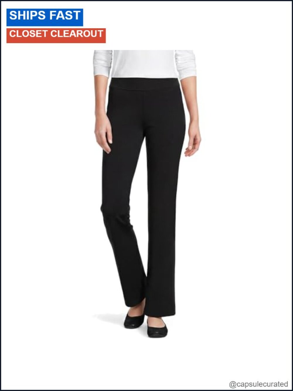 Lands' End Starfish Straight Leg Pull-On Pants Cotton Spandex